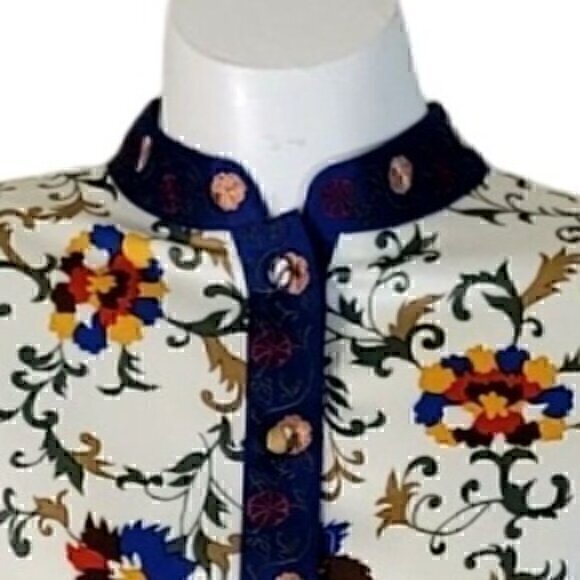 Cabernet Sleepwear Pajama Long Sleeve Set PM Cream Embroidered - Picture 4 of 8